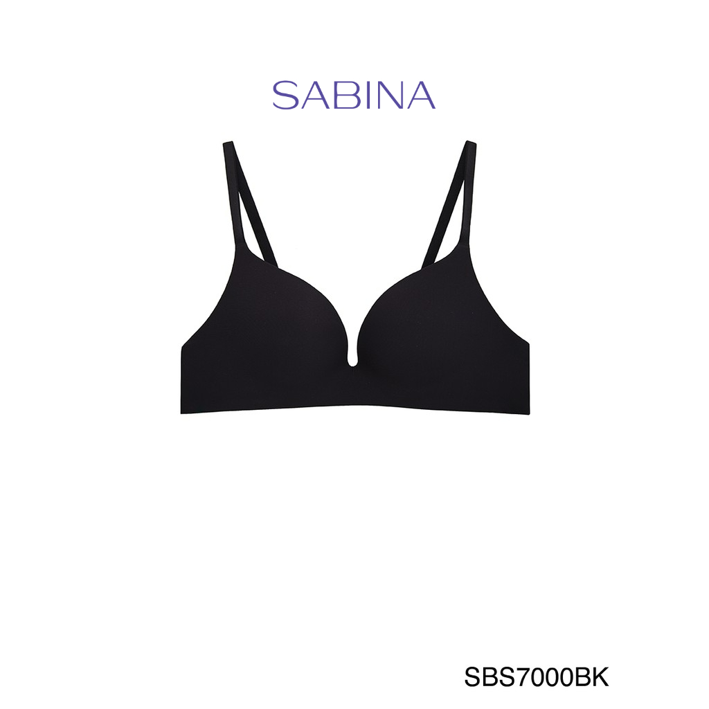 Sabina เสื้อชั้นใน Invisible Wire (ไม่มีโครง) รุ่น Sixnature รหัส SBS7000BK สีดำ
