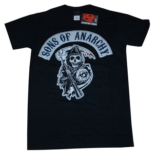 เสื้อวินเทจผญ ஐ◈Sons Of Anarchy Grim Reaper Crest Logo Mens T-Shirt Christmas Giftเสื้อยืดอินเทรนด์ 80