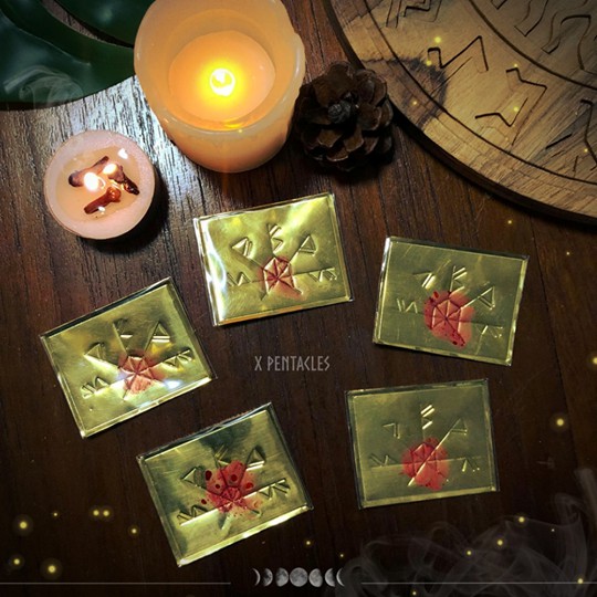 แผ่นทองอักษรรูนส์ (Wealth Amulet) เรียกเงินทอง // ค้าขาย // โชคลาภ // ขจัดอุปสรรคในการหาเงิน