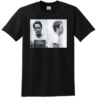 Ted Bundy เสื้อยืดลําลองสําหรับผู้ชายแขนสั้นคอกลมพิมพ์ลาย Serial Killer