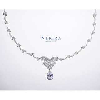 Neriza Jewelry/เครื่องประดับเจ้าสาวเพฃรสังเคราะห์เกรดท๊อปประกายไฟเทียบเท่าเพชรแท้จัดส่งฟรีพร้อมกล่องNSW065