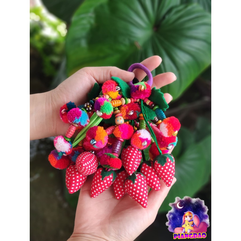 PDS ถูกที่สุด เกรดพรี่เมี่ยม ยางมัดผมพื้นเมือง ยางรัดผมแฟชั่น แฮนด์เมด ชาวเหนือ น่ารักๆ มีให้เลือก 4 แบบ