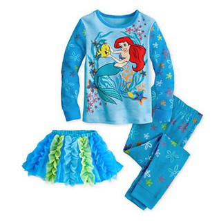 ** SALE ** ชุดนอนแขนยาวเซ็ต 3 ชิ้น Disney Ariel Princess ของแท้จากดิสนีย์สโตร์