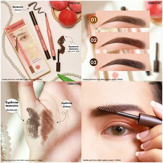 2 in1 Sivanna Colors Double proof browดินสอเขียนคิ้วพร้อมกับมาสคาร่าปัดคิ้ว มีให้เลือก 3 สี HF5042