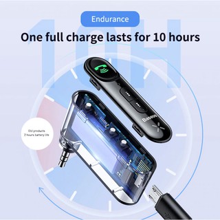 พร้อมส่ง🔥 Baseus บลูทูธติดรถยนต์ Bluetooth 5.0 ผ่านช่อง Aux Car Music Reciever อุปกรณ์ติดรถยนต์ ตัวแปลงบลูทูธในรถ #G24