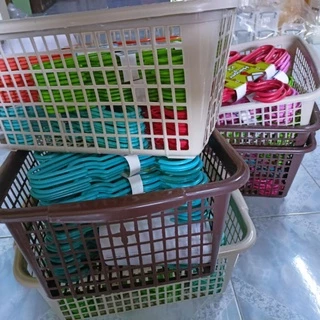 (เซต2ใบ)ตะกร้า ตระกร้า ขนาดใหญ่ เทา- น้ำตาล สีหวาน ตะกร้าพลาสติกอเนกประสงค์ พร้อมส่ง ราคาถูก