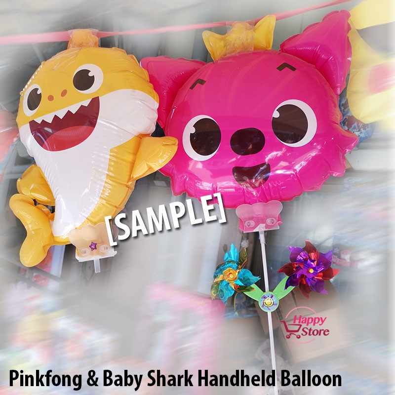 Pinkfong Baby Shark ลูกโป่งมือถือพร้อมตะไลสําหรับงานเลี้ยงวันเกิด