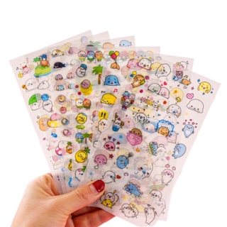 ❉ Mamegoma - Kawaii Seal on A Beach Travel - Cute Animal สติ๊กเกอร์ ❉ 6Sheet/Set DIY Decor Stationery Label สติ๊กเกอร์