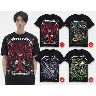 วัฒนธรรมเยาวชน METALLICA เสื้อยืดวงร็อคยอดนิยมเสื้อเชิ้ตดําระเหิด unisex tee 0rO