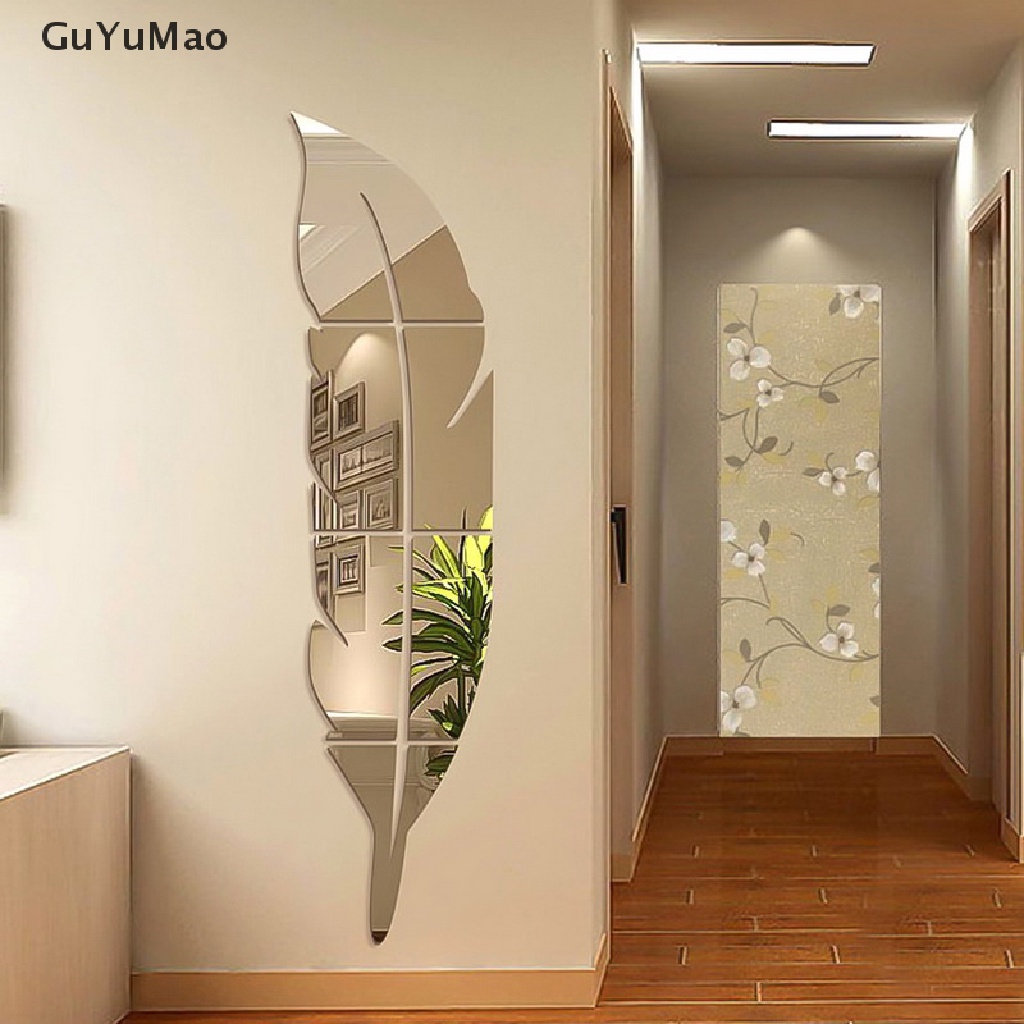 [cxGUYU] สติกเกอร์กระจกไวนิล รูปขนนก 3D DIY สําหรับติดตกแต่งผนังบ้าน ห้องนั่งเล่น
