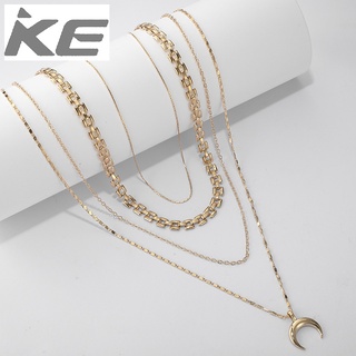 Popular Golden Moon 4 Necklace Thickness Alloy Chain Horn MultiNecklace for girls for women lo