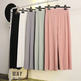 pleated culottes กางเกงอัดพลีท 5 ส่วน