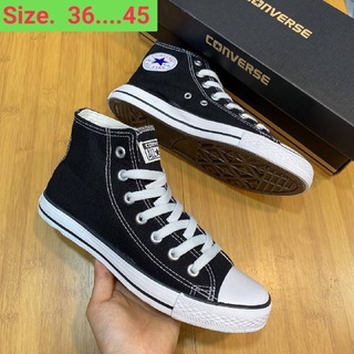 รองเท้าผ้าใบทรง Converse all star 📌  ข้อสูง สินค้าคุณภาพดี  มีหลายสี เหมาะทั้งคุณผู้หญิงและผู้ชาย ใส่ได้ทุกเทศกาล ทุกโอก