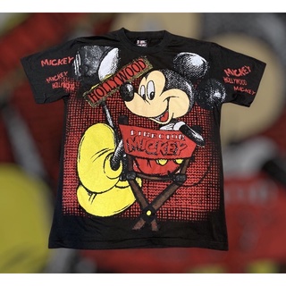 เสื้อยืดการ์ตูน โอเวอร์ปริ้น OVP MICKEY MOUSE 90’ Size’ L / XL ผ้าฟอกนุ่มใส่สบาย โปรดระบุไซร้ด้วยน่ะครับ