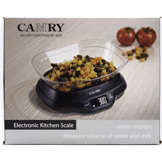 Camry Elctronic kitchen scale 5000g/11lb เครื่องชั่งอาหารของเหลวได้ ชั่งน้ำหรือนม 5000กรัม EK2160H ยี่ห้อเคลมรี่ สีดำ