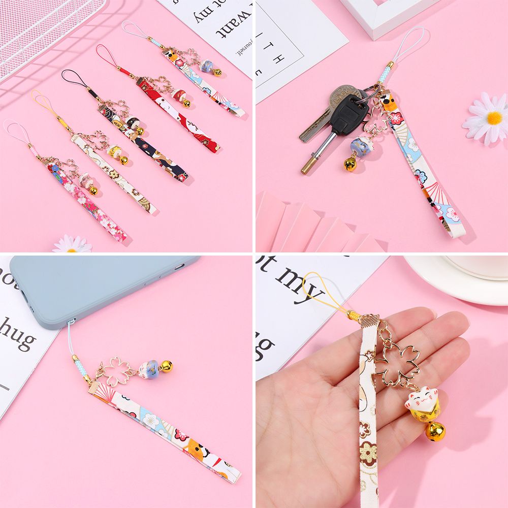 สายคล้องโทรศัพท์มือถือ แมวกวักญี่ปุ่นนำโชค มีสินค้าพร้อมส่ง ที่ห้อย พวงกุญแจ แมว ดอกซากุระ กระดิ่ง สายแบบสั้น ราคา ถูกที่สุด ดีลบีเคเค แกลเลอรีภาพที่ 5