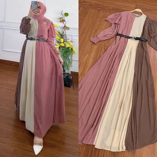 Viola RAINBOW ชุดเดรส MC วัสดุ BABYDOLL FULL Get Gamis (ไม่รวม HIJAB) ซิปด้านหน้า / FRIENDLY ล่าสุด เกมส์ โมเดิร์น ชุดเดรส แฟชั่น มุสลิม ผู้หญิง