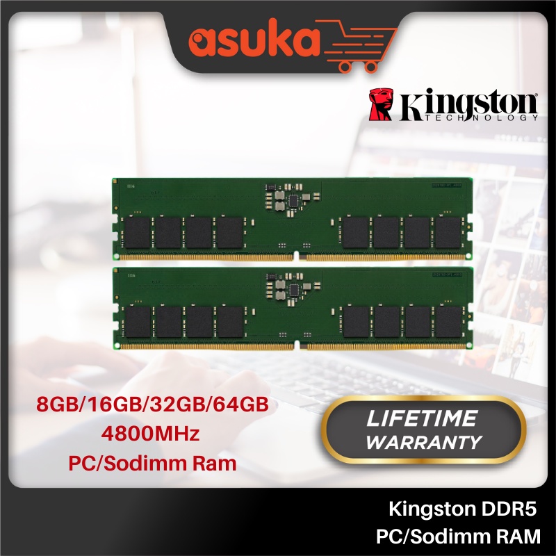 Kingston DDR5 8GB/16GB/32GB/64GB 4800MHz PC/Sodimm Ram