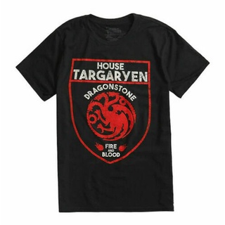 เสื้อยืดคอกลมเสื้อยืด พิมพ์ลาย Game Of Thrones Targaryen Dragon Sigil เข้ากับทุกการแต่งกาย แฟชั่นคู่รักS-4XL