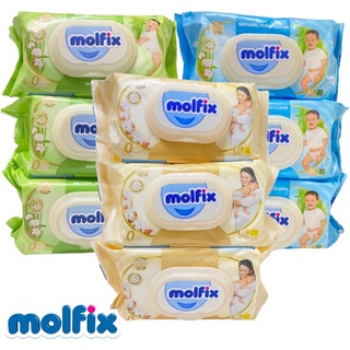 ( แพ็คคู่ 2 ห่อ ) Molfix Baby Wipes ทิชชู่เปียก จากธรรมชาติ อ่อนโยน ปลอดภัย ( มีตัวเลือกสูตร )