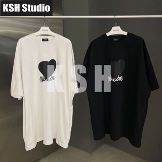 We11done 21SS Heart Letter Short Sleeve Mid-Length Couple Men and Women TEE