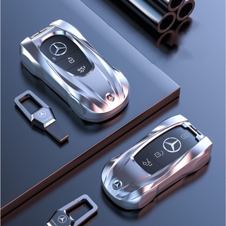 เคสกุญแจรถยนต์ โลหะผสมสังกะสี สําหรับ Mercedes Benz Car Key Case Cover A B C E S Classs GLA GLB GLC GLE W204 W203 W212 W220