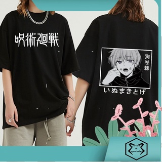 Jujutsu Kaisen เสื้อยืดคอกลมแขนสั้นพิมพ์ลายอนิเมะสไตล์ฮาราจูกุสําหรับผู้หญิงและผู้ชาย