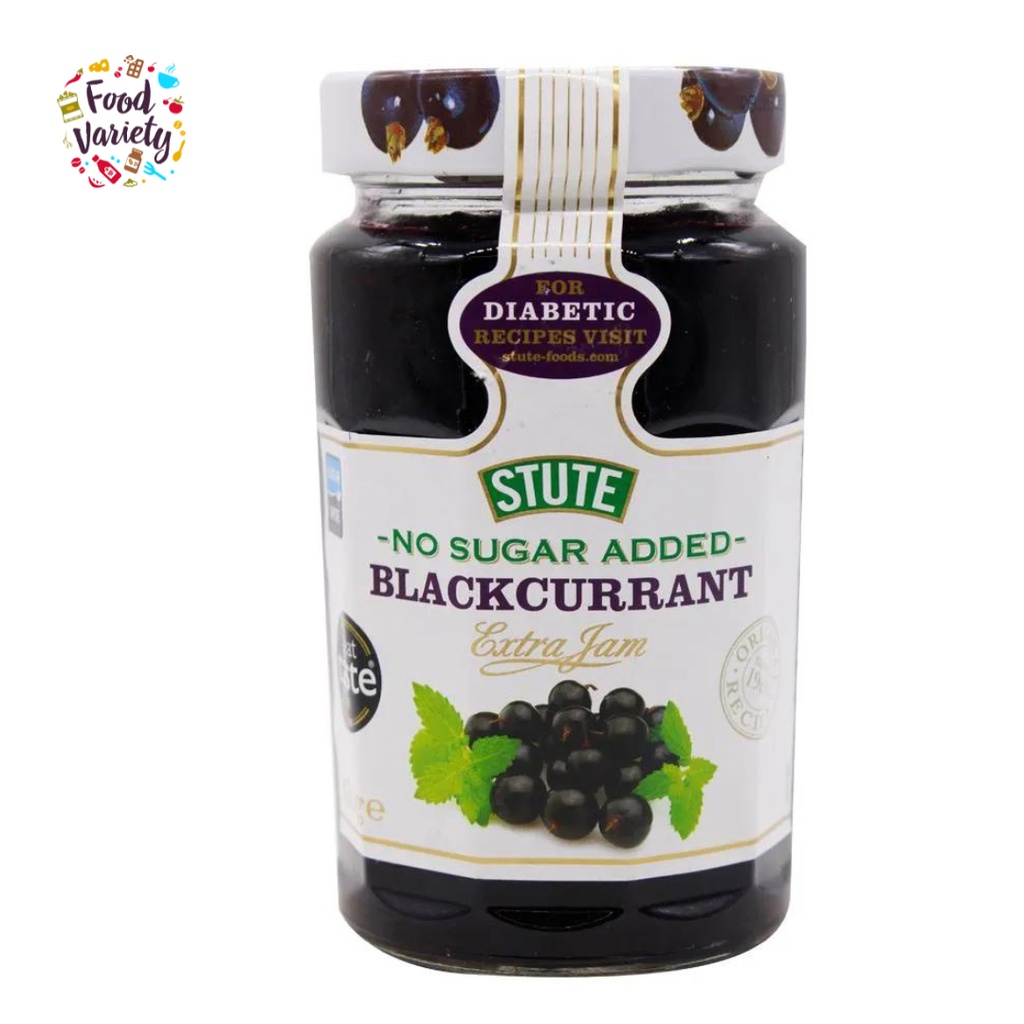 Stute No Sugar Added Blackcurrant Extra Jam 430g