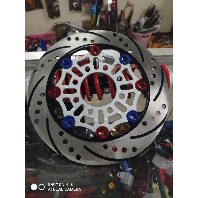 จานเบรค จานดิส จานดิสเบรคหน้า Wave110i, Wave125วาฬ, msx ตรงรุ่น ขาวหมุดแดงดำ ขนาด 220 มิล จานดิสหน้าwi จานดิสเวฟ110i