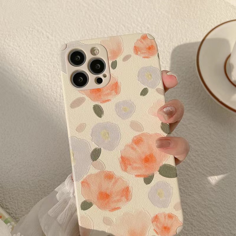 Cases, Covers, & Skins 25 บาท เคสโทรศัพท์ ซิลิโคน หนังเทียม พิมพ์ลายดอกไม้ สไตล์เรโทร สําหรับ 11 Pro Max X Xr Xs Max 7 8 Plus Se 2020 12 Pro#240 Mobile & Gadgets