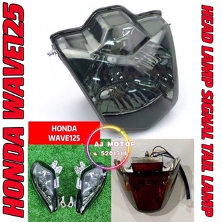 ชุดหลอดไฟเบรกท้ายรถยนต์ LED หนัง Pu สําหรับ HONDA WAVE125 W125 125