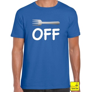 เสื้อยืดครอป {พร้อมส่ง เสื้อยืดผ้าฝ้าย 100% พิมพ์ลาย Fork Off Food Hen Stag Laugh Bbq Joke พลัสไซซ์ พลัสไซซ์