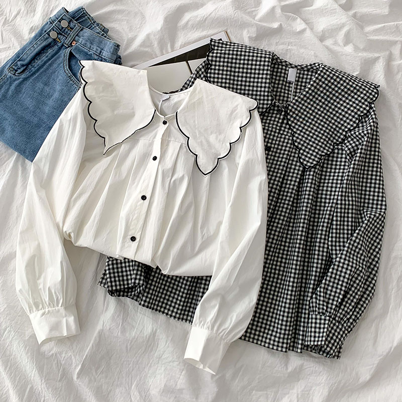 เสื้อเชิ้ตแขนยาว ทรงหลวม สไตล์เกาหลี สําหรับผู้หญิง