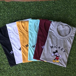 เสื้อยืดคอกลมแขนสั้น MICKEY งานปัก 100% Cotton