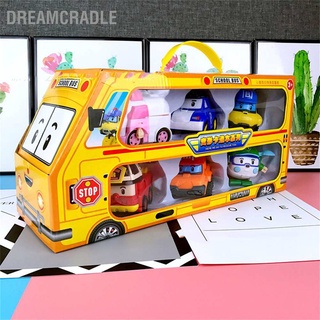 Dreamcradle 6In1 โมเดลหุ่นยนต์การ์ตูน Robotcar ของเล่นสําหรับเด็กผู้ชาย และเด็กผู้หญิง