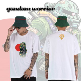 เสื้อยืดแฟชั่น แขนสั้น สกรีนลายgundam worrior สกรีนหน้า-หลัง ผ้าฝ้าย/cotton 100% ผ้านุ่มสวมใส่สบาย