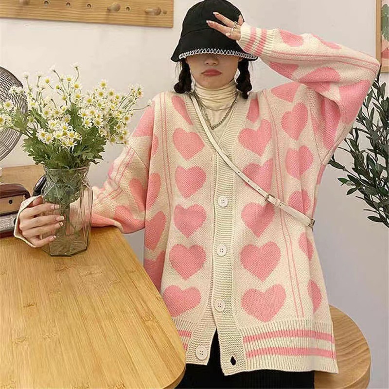 TRIPLE LOVE CARDI KOREAN CARDIGAN SWEATHER เกาหลีผู้หญิง SWETER PREMIUM KNITTED MATERIAL
