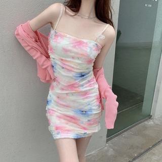 พร้อมส่ง เดรสเกาหลี พาสเทล ผีเสื้อ ใส่แล้วดูผอม แฟชั่นเกาหลี ชุดเดรสสูทเซ็กซี่ เดรสจับจีบ รัดรูป เดรสเข้ารูป