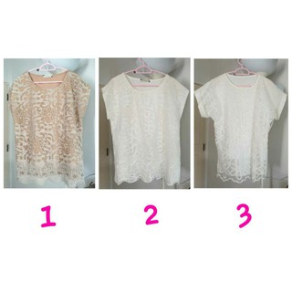 👕 เสื้อมือสอง ✌ ลูกไม้ด้านหน้า หน้าผ้า 42"