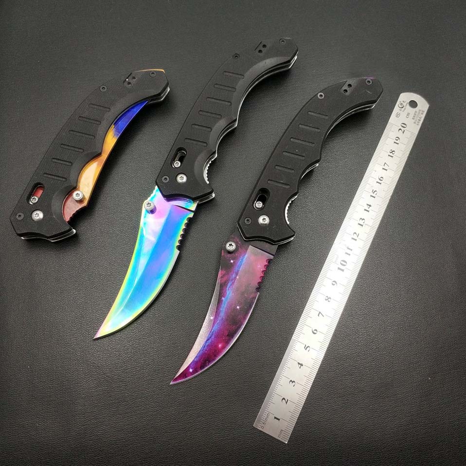 Droshi tactical CSGO Real folding fli Knife fade colors Blade Galaxy