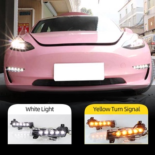 Tesla อุปกรณ์เสริมCar Flashing 1 Set For Tesla Model 3 2017 2018   2021 Car DRL Daytime Running Lights LED Daylight Fog