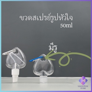 สะดวกพกพา  ขวดสเปรย์รูปหัวใจ พร้อมตะขอเกียว Heart shaped spray bottle