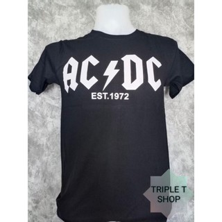 เสื้อยืดคอกลม สกรีนลาย ACDC (รหัส 27)