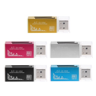 Baby1 เครื่องอ่านการ์ดอลูมิเนียม สีฟ้า ขนาดเล็ก USB 2 0 in 1