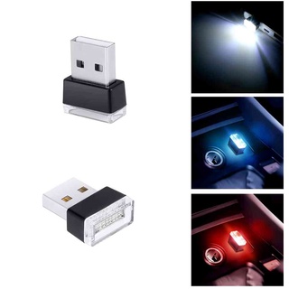 โคมไฟฉุกเฉิน LED USB ขนาดเล็ก แบบพกพา เสียบแล้วใช้งานได้เลย สีแดง น้ําเงิน ขาว สําหรับตกแต่งรถยนต์ 1 ชิ้น