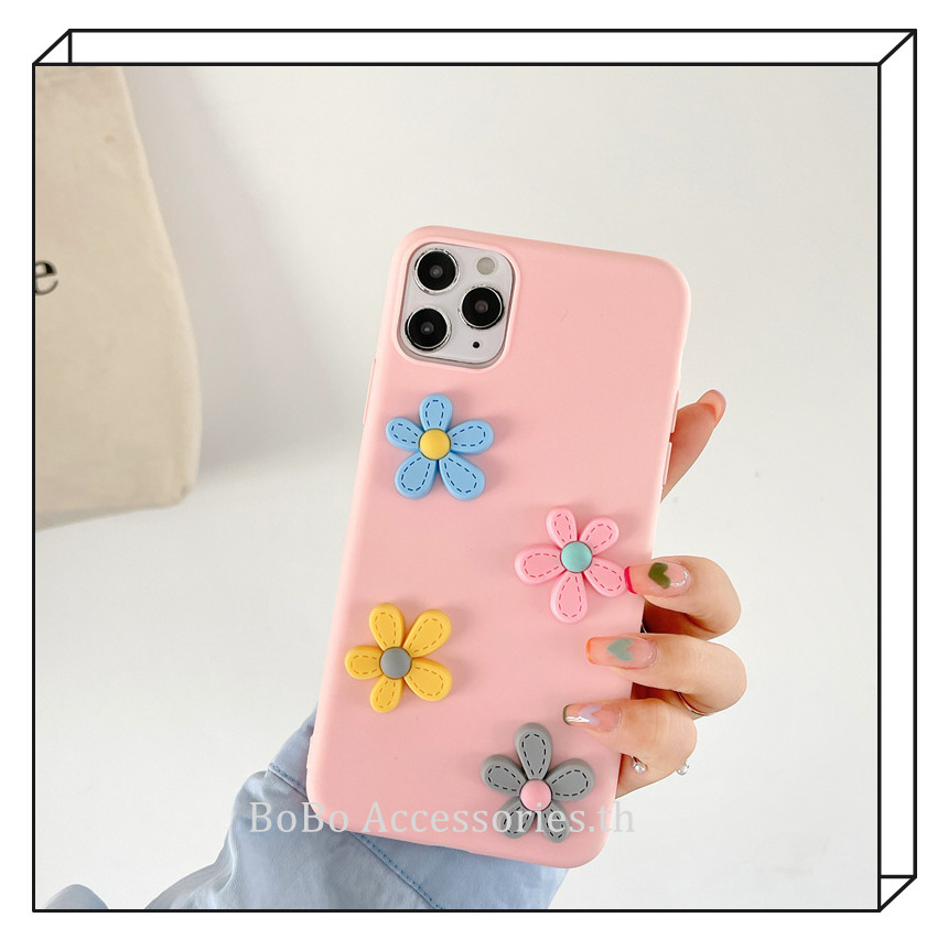 เคสโทรศัพท์มือถือ TPU แบบนิ่ม ลายดอกไม้ 3D สําหรับ Realme C21Y C25Y C2 C3 C11 2020 C12 C17 Narzo 30A 20 Pro #8