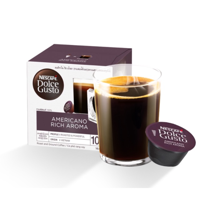 NESCAFE DOLCE GUSTO  AMERICANO RICH AROMA แคปซูลกาแฟคั่วบด มี16 แคปซูลใน 1 กล่อง