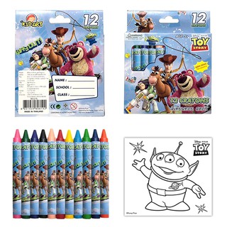 ดิสนีย์ ทอยสตอรี่ สีเทียนมาตรฐาน12สี/กล่อง (R012-TS) Disney Toystory 12 Crayons  / Pc.