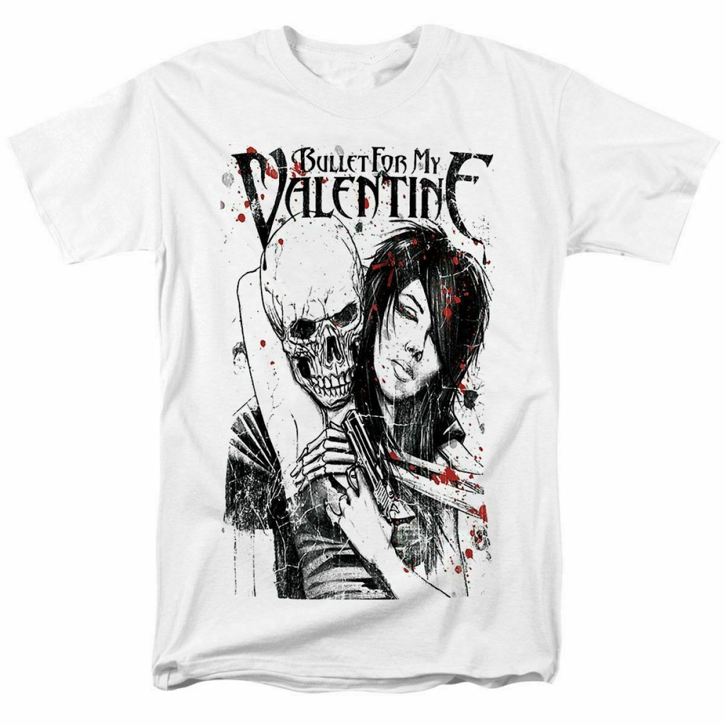 เสื้อยืด Vintage Bullet For My Valentine White T-Shirt