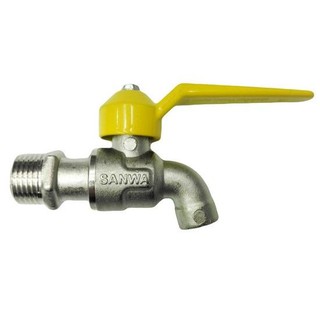 Water faucet SANWA 1/2" YL FANCY BALL TAP Water valve Water supply system ก๊อกน้ำสนาม ก๊อกบอลแฟนซี SANWA 1/2 นิ้ว สีเหลื